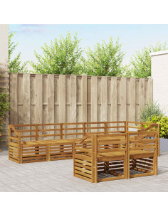 Set divani 8 pcs Naturale Legno di Acacia Massello