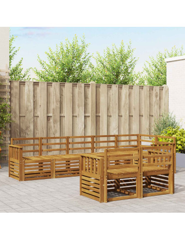 Set divani 8 pcs Naturale Legno di Acacia Massello