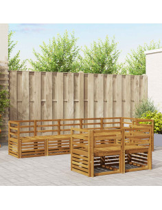 Set divani 8 pcs Naturale Legno di Acacia Massello