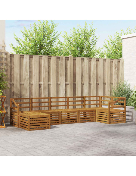 Set divani 9 pcs Naturale Legno di Acacia Massello