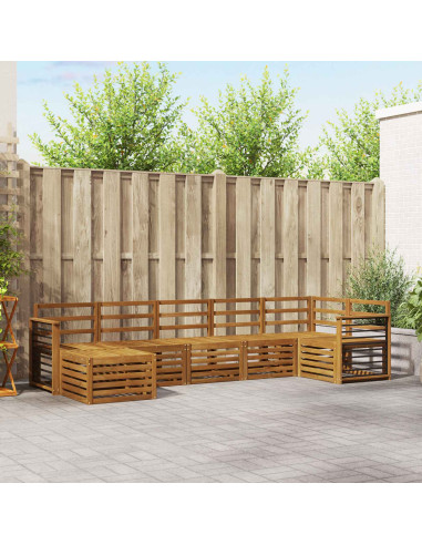 Set divani 9 pcs Naturale Legno di Acacia Massello