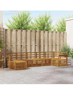 Set divani 9 pcs Naturale Legno di Acacia Massello