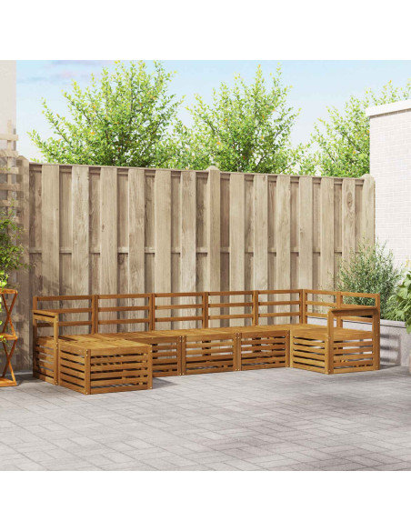 Set divani 9 pcs Naturale Legno di Acacia Massello