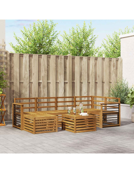 Set divani 9 pcs Naturale Legno di Acacia Massello