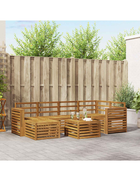 Set divani 9 pcs Naturale Legno di Acacia Massello