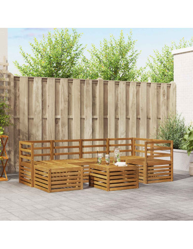 Set divani 9 pcs Naturale Legno di Acacia Massello