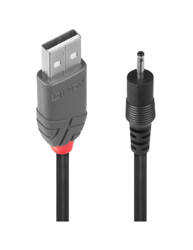 Lindy 70265 cavo di alimentazione Nero 1,5 m USB A EIAJ-01 (2.5 mm, 0.7 mm)