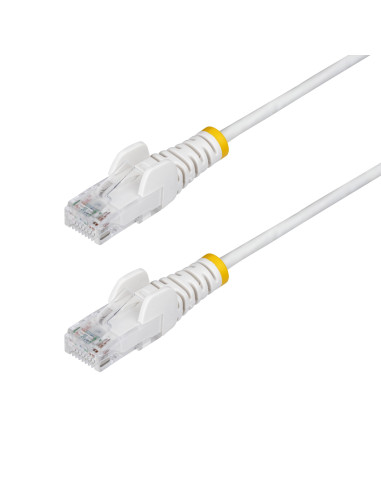 StarTech.com Cavo Ethernet CAT6 Bianco da 1m Patch UTP con Plug RJ45 Antigroviglio e Rilievi di Trazione, Cavo Lan Slim in Rame 