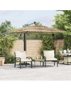 Ombrellone Giardino con Palo in Acciaio Marrone 290x290x238 cm
