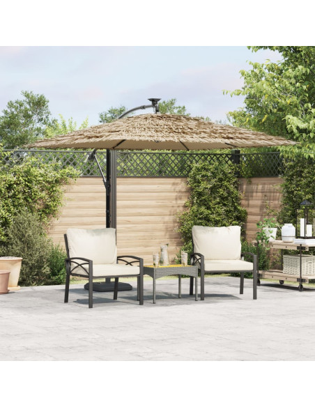 Ombrellone Giardino con Palo in Acciaio Marrone 290x290x238 cm