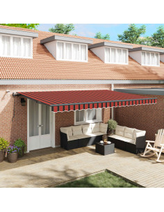 Tessuto per Tenda arancione e marrone 500 × 350 cm Poliestere