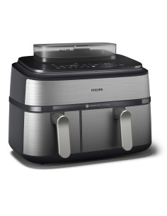 Philips Serie 5000 Airfryer doppio cestello con vapore, Friggitrice ad aria da 9.0L, 19 metodi di cottura, Pulizia cestello a va