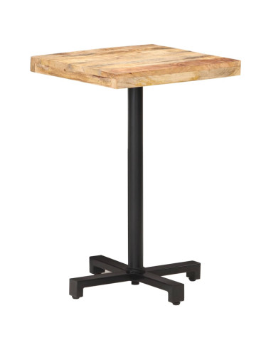 Tavolino da Bistrot Quadrato 50x50x75 cm Legno di Mango Grezzo