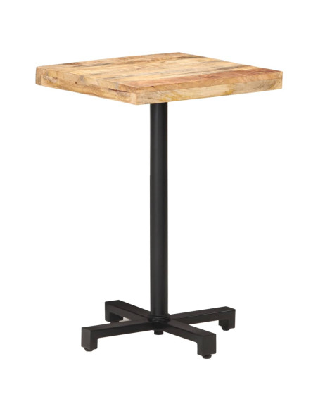 Tavolino da Bistrot Quadrato 50x50x75 cm Legno di Mango Grezzo