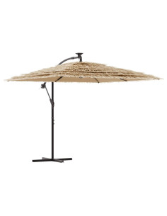 Ombrellone Giardino con Palo in Acciaio Marrone 290x290x238 cm 2