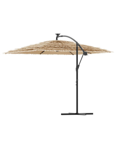 Ombrellone Giardino con Palo in Acciaio Marrone 290x290x238 cm