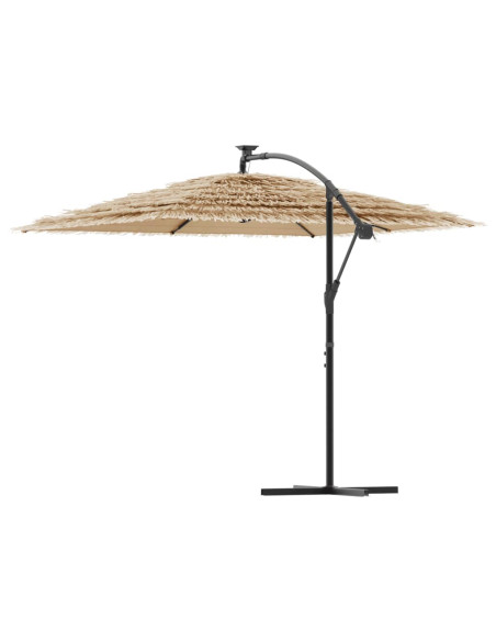 Ombrellone Giardino con Palo in Acciaio Marrone 290x290x238 cm