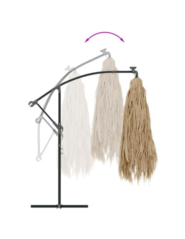 Ombrellone Giardino con Palo in Acciaio Marrone 290x290x238 cm