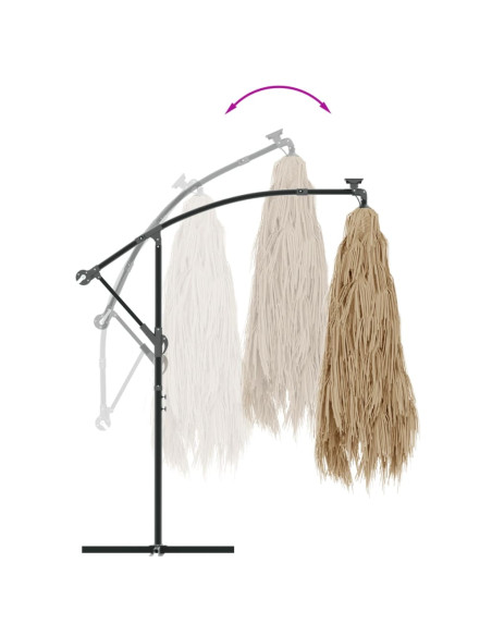 Ombrellone Giardino con Palo in Acciaio Marrone 290x290x238 cm