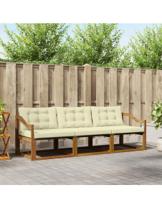 Set di divani con cuscino 3 pcs Naturale e Crema