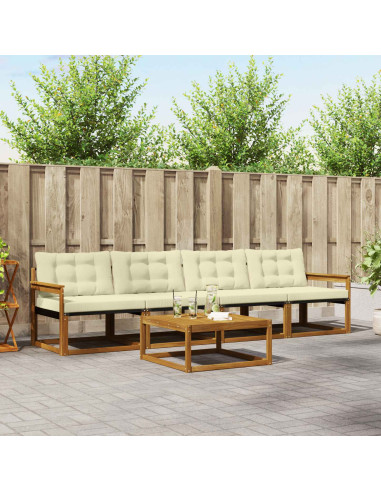 Set di divani con cuscino 5 pcs Naturale e Crema