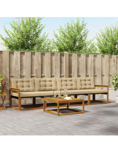 Set di divani con cuscino 5 pcs Naturale e Beige