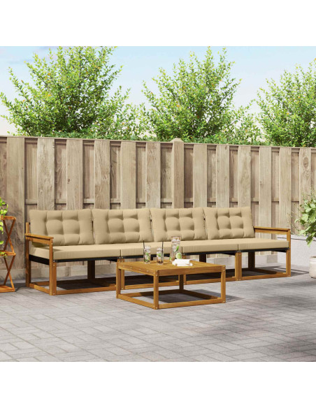 Set di divani con cuscino 5 pcs Naturale e Beige