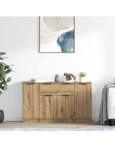 Credenza 3 pcs Rovere artigianale Legno multistrato