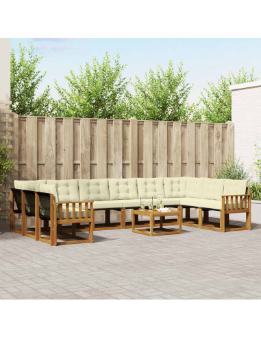 Set di divani con cuscino 11 pcs Naturale e Crema