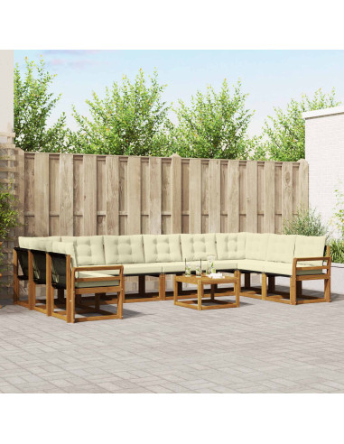 Set di divani con cuscino 11 pcs Naturale e Crema