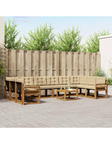 Set di divani con cuscino 11 pcs Naturale e Beige