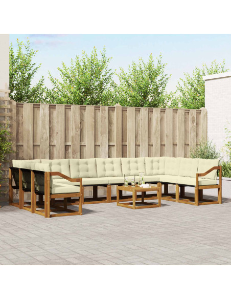 Set di divani con cuscino 11 pcs Naturale e Crema