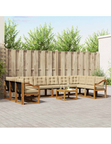 Set di divani con cuscino 11 pcs Naturale e Beige