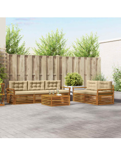 Set di divani con cuscino 6 pcs Naturale e Beige