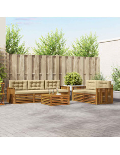 Set di divani con cuscino 6 pcs Naturale e Beige