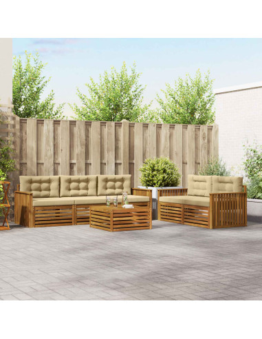 Set di divani con cuscino 6 pcs Naturale e Beige
