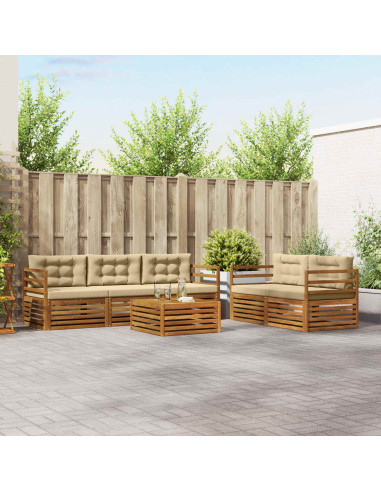 Set di divani con cuscino 6 pcs Naturale e Beige