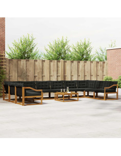 Set di divani con cuscino 11 pcs Naturale e Nero