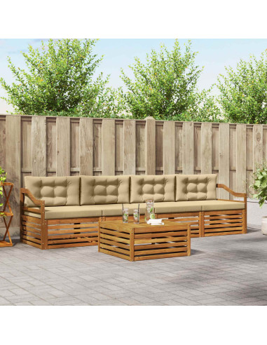 Set di divani con cuscino 5 pcs Naturale e Beige