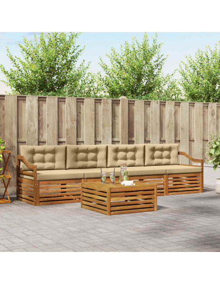 Set di divani con cuscino 5 pcs Naturale e Beige