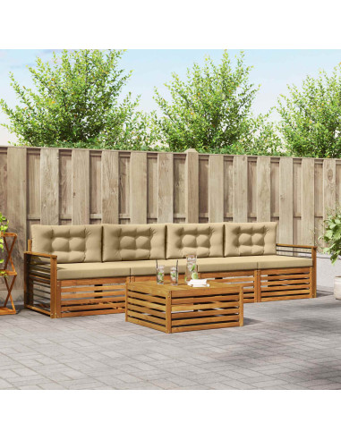 Set di divani con cuscino 5 pcs Naturale e Beige