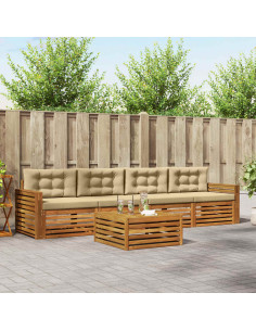 Set di divani con cuscino 5 pcs Naturale e Beige