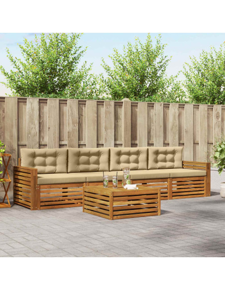 Set di divani con cuscino 5 pcs Naturale e Beige