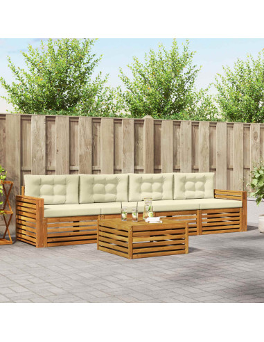 Set di divani con cuscino 5 pcs Naturale e Crema