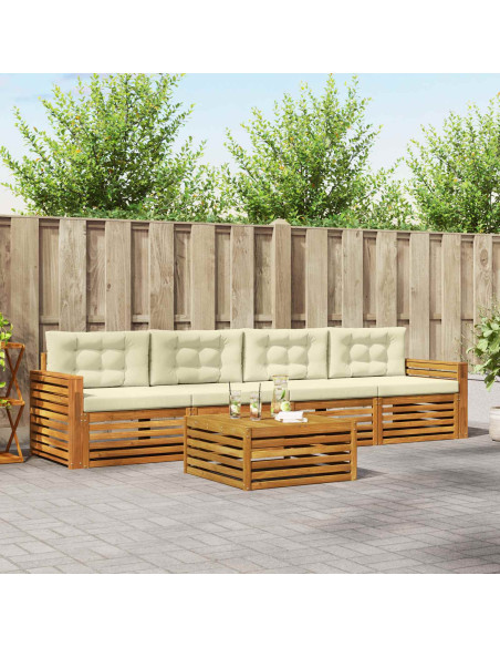 Set di divani con cuscino 5 pcs Naturale e Crema
