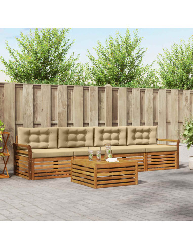 Set di divani con cuscino 5 pcs Naturale e Beige