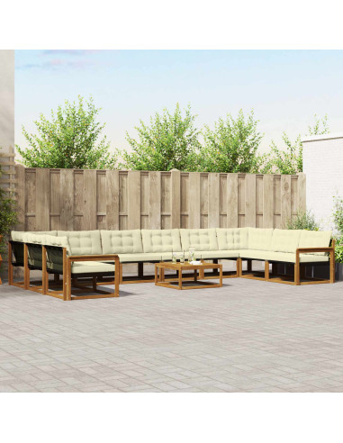 Set di divani con cuscino 11 pcs Naturale e Crema