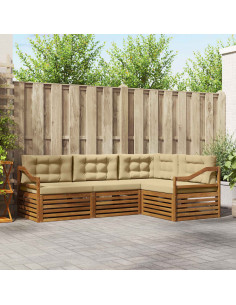 Set di divani con cuscino 4 pcs Naturale e Beige