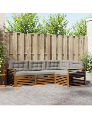 Set di divani con cuscino 13 pcs Grigio Naturale e Chiaro