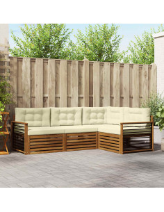 Set di divani con cuscino 4 pcs Naturale e Crema